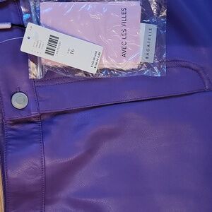 Anthropologie Purple Jean Style Faux Leather - Size 16